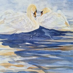Swan lake image in Zell am See, Austria.
